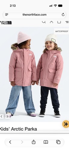 North face kids pink parka